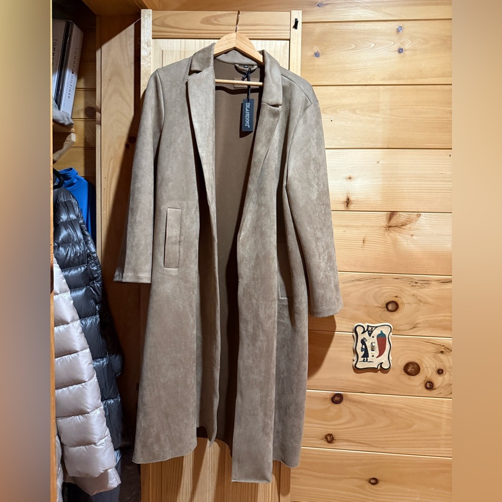 Elegant Tan suede like Women's Coat